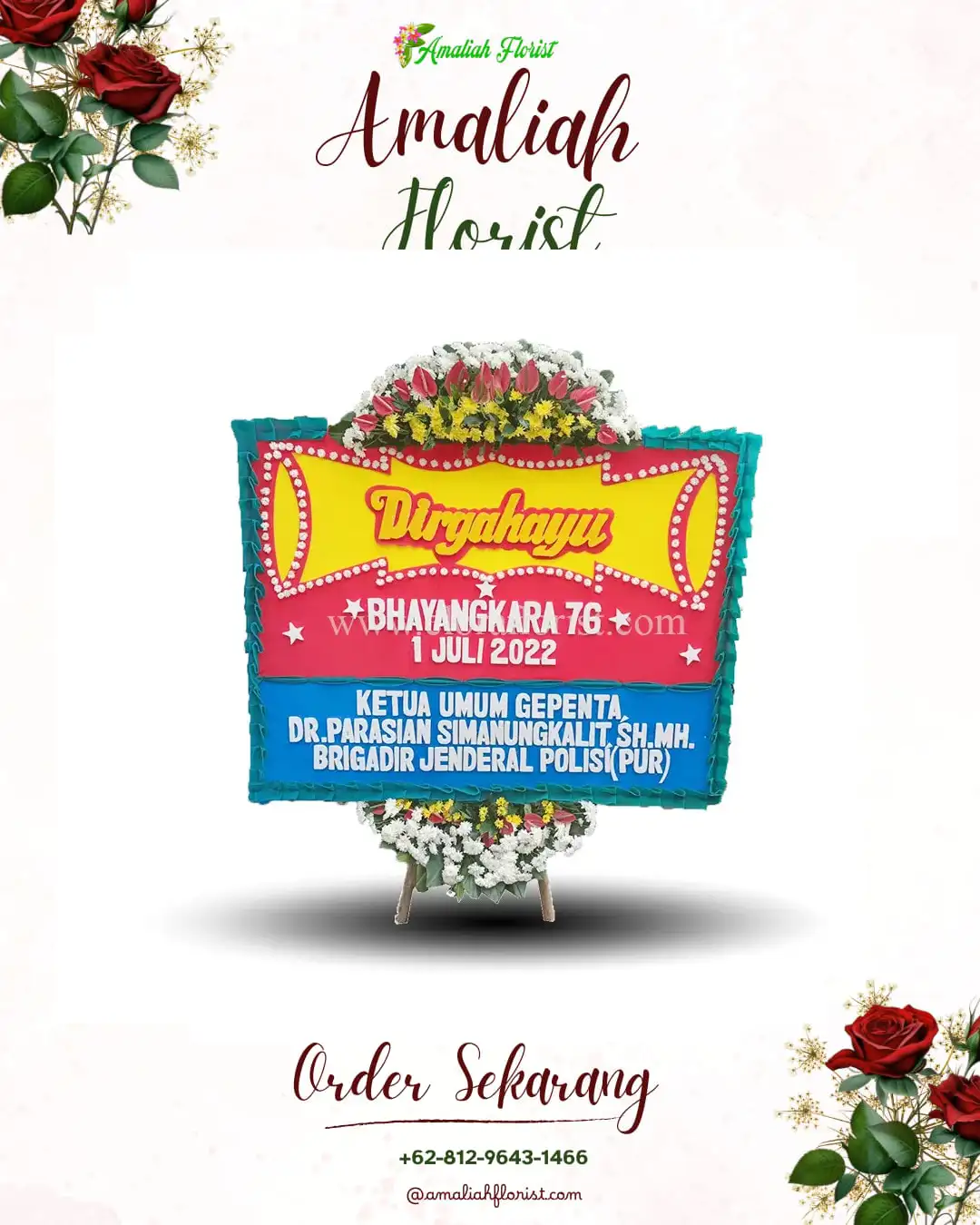 Papan Bunga HUT Ulang Tahun Gelombang Panjang